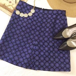 J. Crew Medallion Tie-Silk Box Pleat Skirt